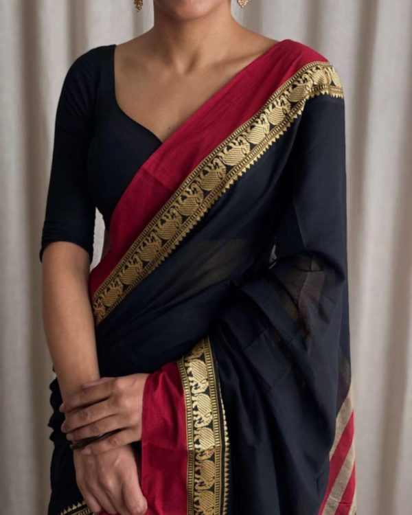 dark blue saree_adobespark