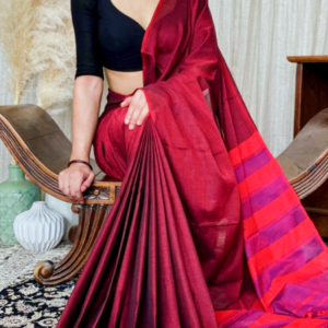 Narayanpet Mercerised Cotton handloom Saree|Plain