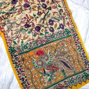 Handmade Pen Kalamkari saree |Chennuri Silk