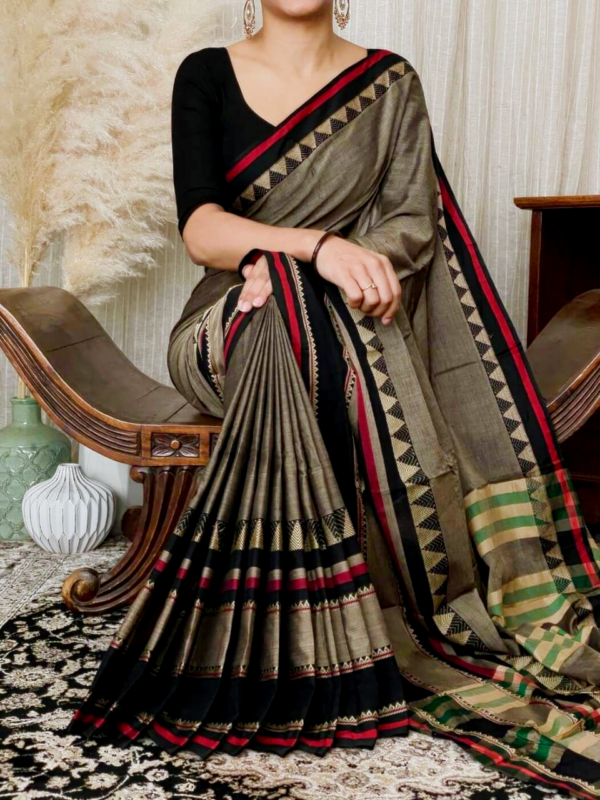 Narayanpet cotton saree|Dual tone border