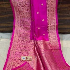Banarasi katan silk saree|Handloom|Pink|Green